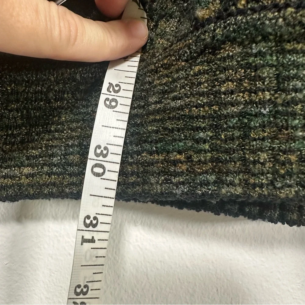 Jhane Barnes Green Sweater Rugged Line Pattern Men's Long Sleeve 3d knit VTG
